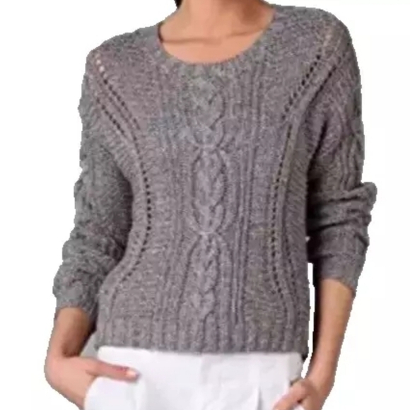 Vince Gray Cable Knit Crewneck Sweater - Picture 1 of 4